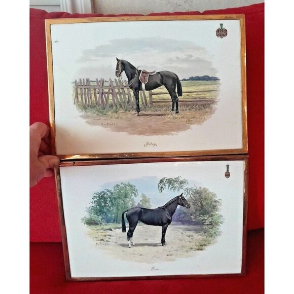Riedel Other - VTG Set Porcelain Horse Equestrian Wall Tiles Germany Y.R. Riedel York Berlin